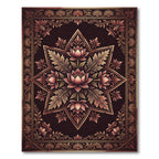 Elegant Mauve Lotus Star Medallion Rug