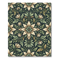 Sage and Cream Botanical Floral Medallion Rug