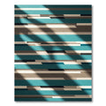 Teal Neutral Horizontal Bar Rug