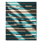 Teal Neutral Horizontal Bar Rug