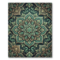 Emerald Gold Medallion Floral Art Rug