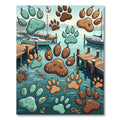 Whimsical Nautical Bear Paw Harbor Rug