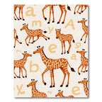 Whimsical Orange Giraffe Alphabet Chase Rug