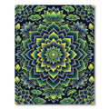 Luminous Blue and Gold Lotus Mandala Rug