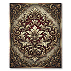 Ornate Golden Damask Crimson Royal Filigree Rug