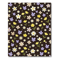 Whimsical Floral Meadow Dark Background Rug
