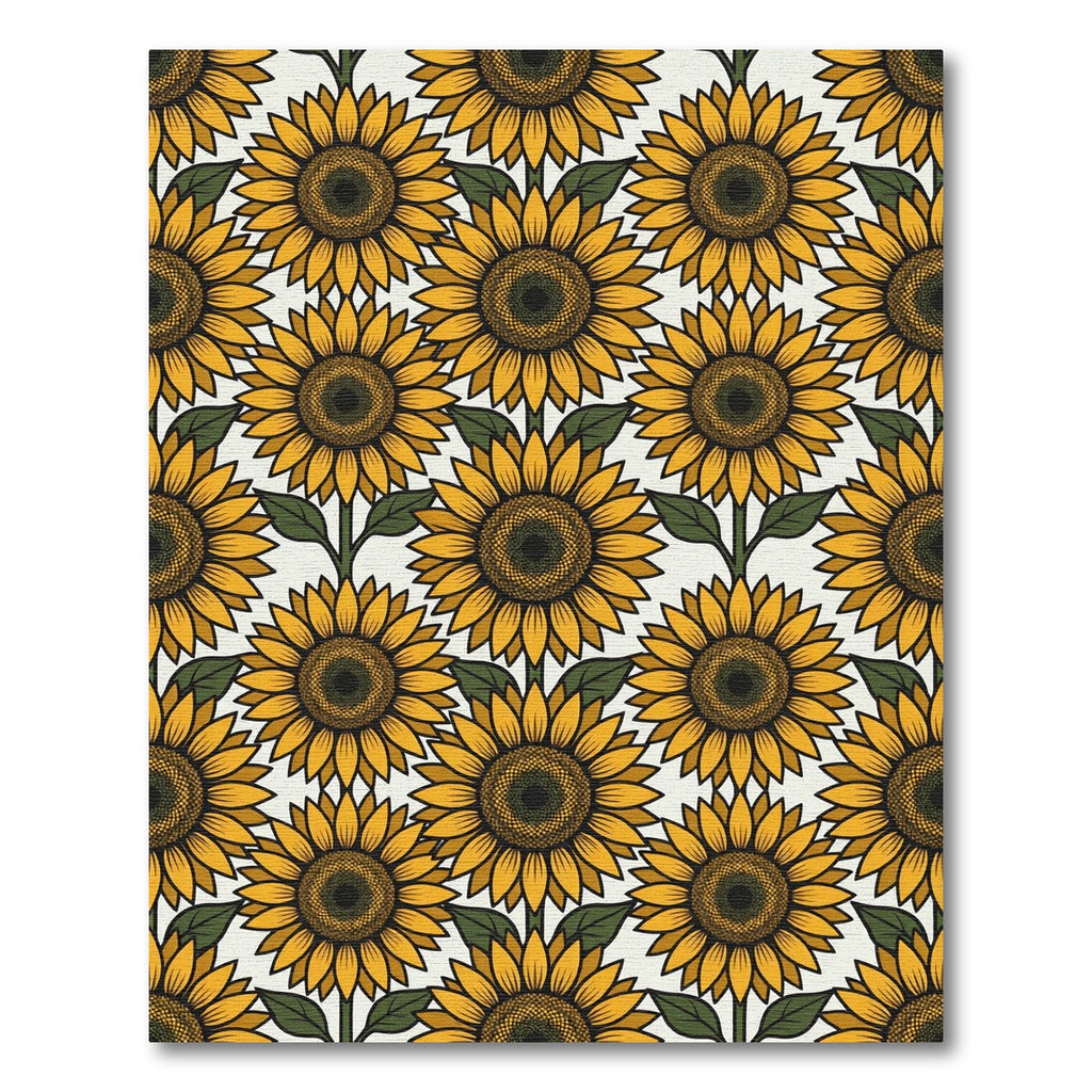 Golden Yellow Sunflower Repeat Pattern Rug