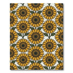 Golden Yellow Sunflower Repeat Pattern Rug