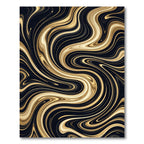 Black Gold Swirl Marble Rug