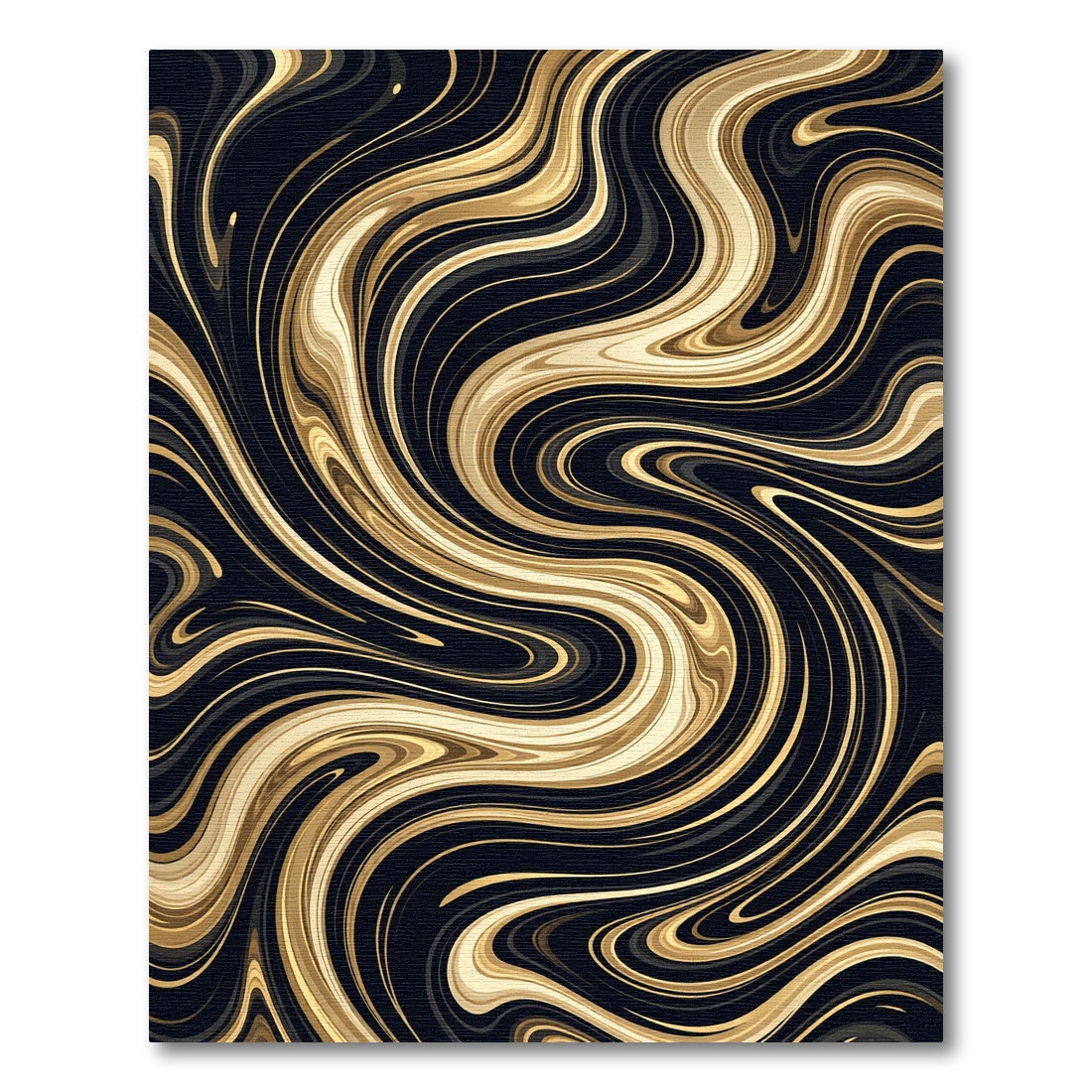 Black Gold Swirl Marble Rug