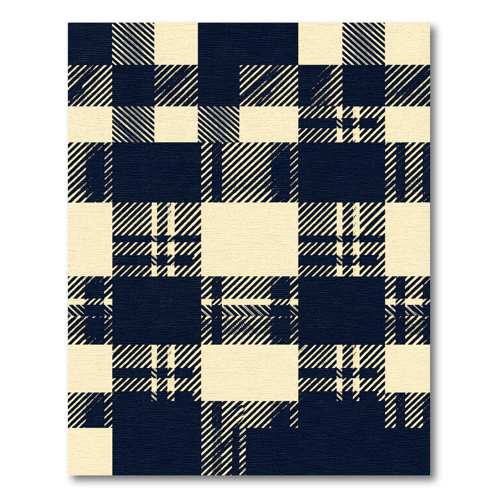 Bold Navy and Cream Gingham Check Rug