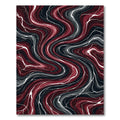 Dark Crimson Swirl Marble Abstract Rug