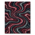 Dark Crimson Swirl Marble Abstract Rug