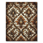 Ornate Brown Golden Acanthus Swirl Rug
