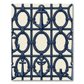 Deep Blue Nautical Anchor Chain Rug