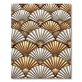 Gold White Fan Art Deco Rug