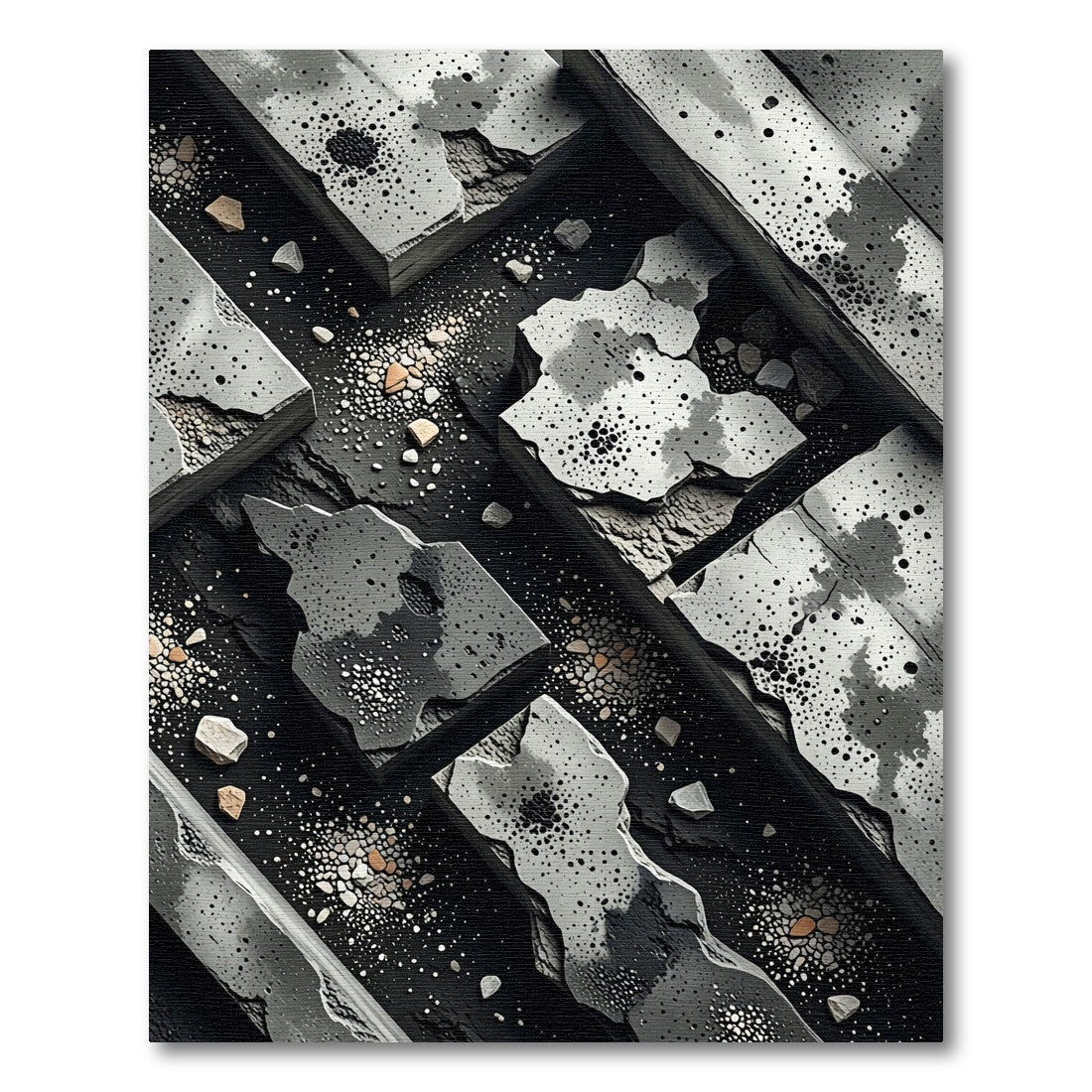 Abstract Stone Texture Speckled Rug