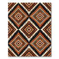 Bold Rust Geometric Diamond Shag Rug