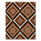 Bold Rust Geometric Diamond Shag Rug
