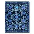 Midnight Blue Floral Arabesque Rug