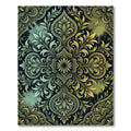 Vintage Sage and Gold Floral Medallion Rug