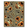 Art Deco Amber Ochre Abstract Grid Rug