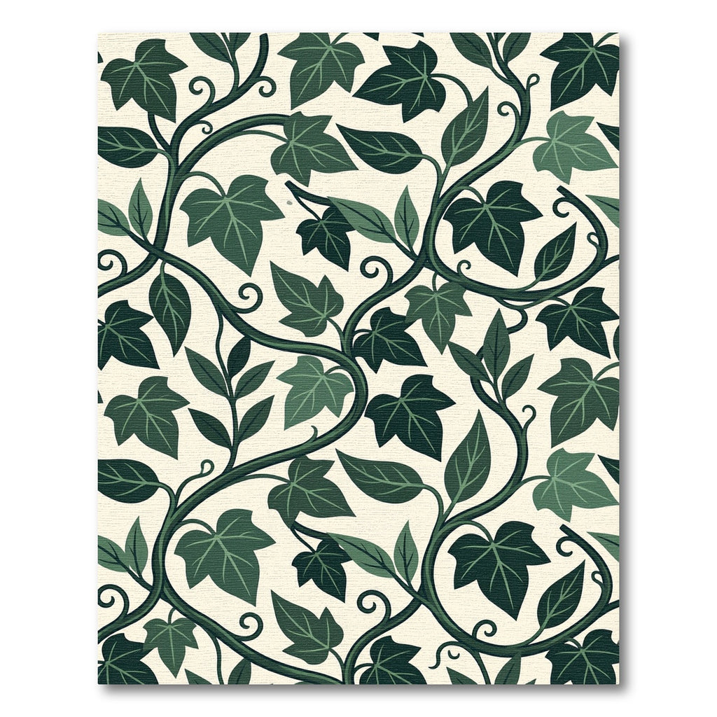 Deep Green Climbing Vine Foliage Rug