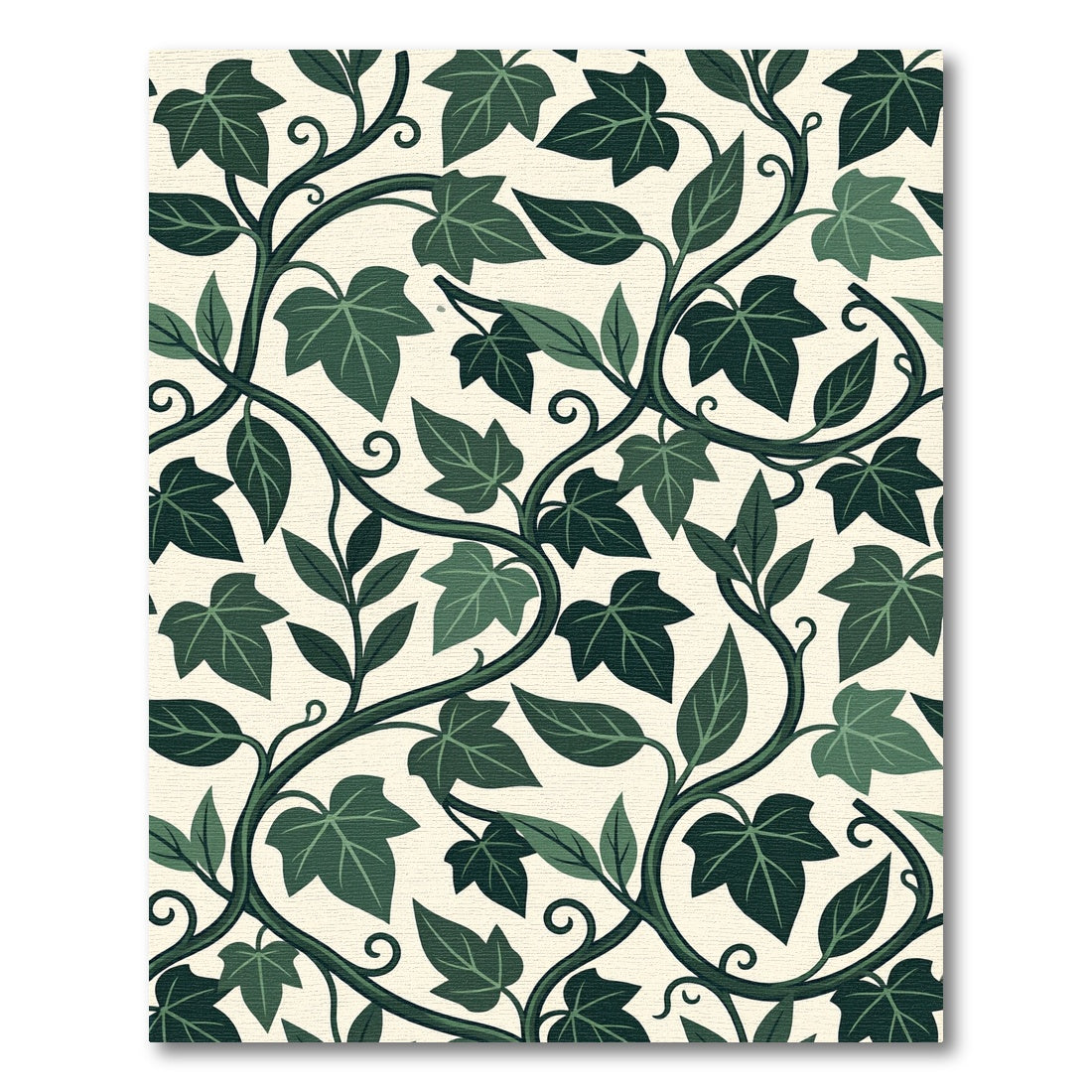 Deep Green Climbing Vine Foliage Rug