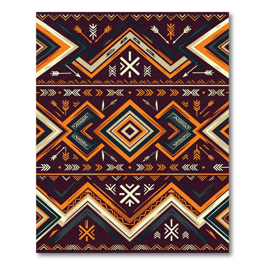 Earthy Southwestern Geometric Arrow Diamond Rug