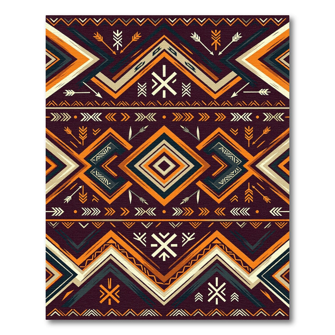 Earthy Southwestern Geometric Arrow Diamond Rug