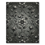 Monochromatic Floral Vine Embellishment Rug