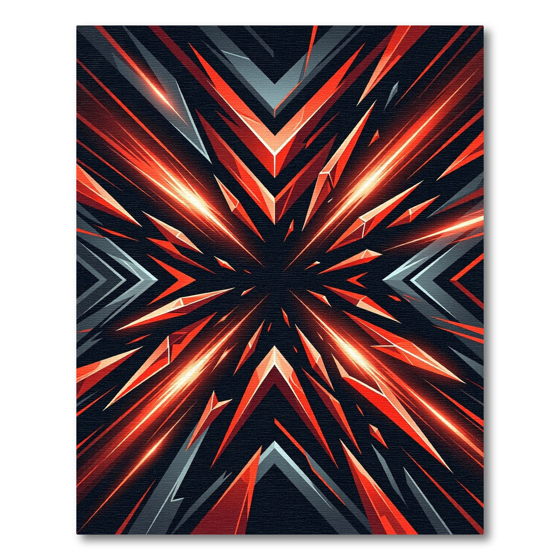 Bold Red Geometric Abstract Shards Rug