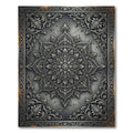 Intricate Slate Ornate Floral Medallion Rug