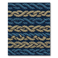 Braided Rope Blue Gold Stripes Rug