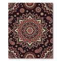 Crimson Cream Mandala Paisley Blend Rug