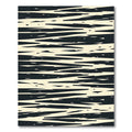 Abstract Black Cream Jagged Lines Rug