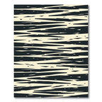 Abstract Black Cream Jagged Lines Rug