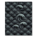 Dark Gray Ocean Wave Composition Rug
