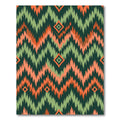 Green and Orange Chevron Diamond Ikat Rug