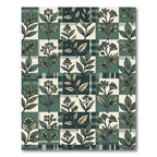 Botanical Sage Green Checked Berry Rug