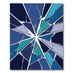 Navy Deep Blue Shattered Glass Rug