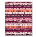 Tribal Maroon Orange Geometric Stripe Rug