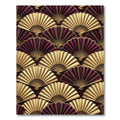 Gold and Burgundy Art Deco Fans Rug
