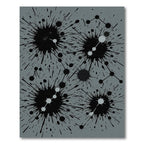 Modern Gray Ink Splatter Abstract Art Rug