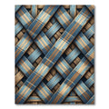 Woven Blue and Tan Plaid Rug