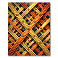 Golden Orange Intersecting Compass Swirls Rug
