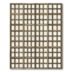 Natural Wood Lattice Marble Panels Rug