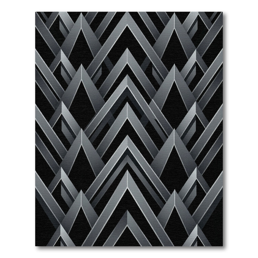 Sophisticated Monochrome Geometric Chevron Rug