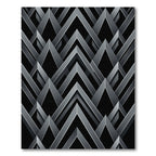 Sophisticated Monochrome Geometric Chevron Rug