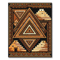 Terracotta Geometric Pyramid Composition Rug